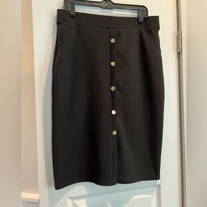 Maze Collection Pencil Skirt with Button Decoration 1X
